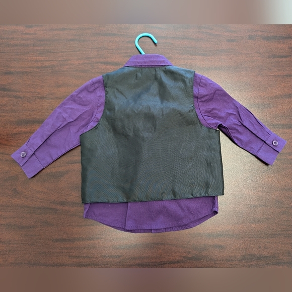🖤 Arrow Purple Shirt with Pinstripe Vest - Picture 3 of 3